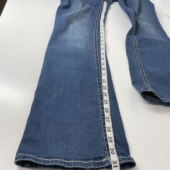 Vintage Wrangler Flare Wide Leg 31x32 (31x31) Wrangler High Rise Flare Jeans 11 - Picture 12 of 13